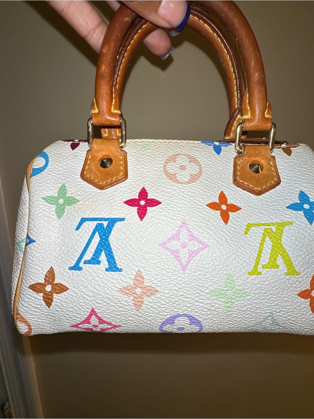 Louis Vuitton Multicolor Monogram White Canvas Mini Handbag